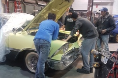 Four autobody technicians discuss how to repair 1959 Dodge Custom Royale convertible