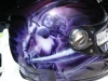 Purple warrior women helmet closeup