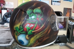 An Ed Roth inspired Rat Fink Helmet: side two