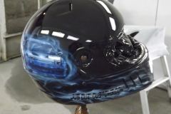 Blue flame car helmet