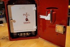 The inside of the  Gamewell fire alarm box from the Northern Electric Company
