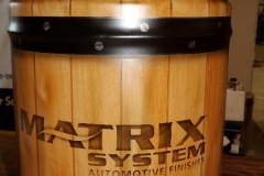 Finally, the logo for the painted wooden barrel